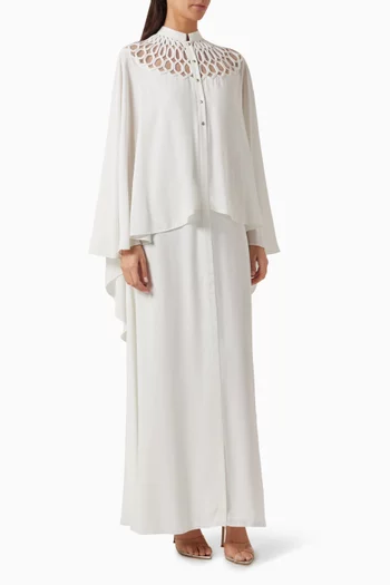 Embroidered Cape Dress