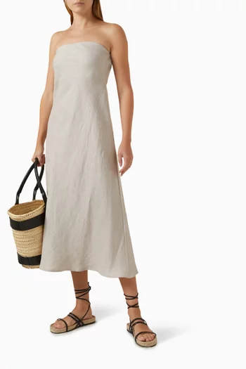 Bias Midi Dress in Linen