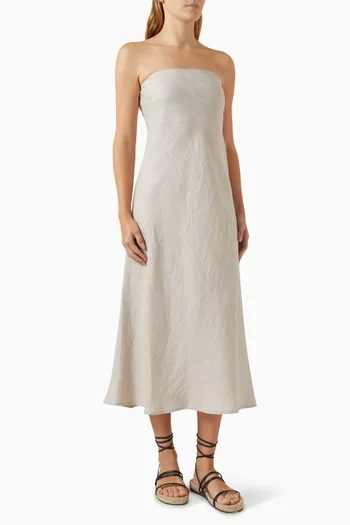 Bias Midi Dress in Linen
