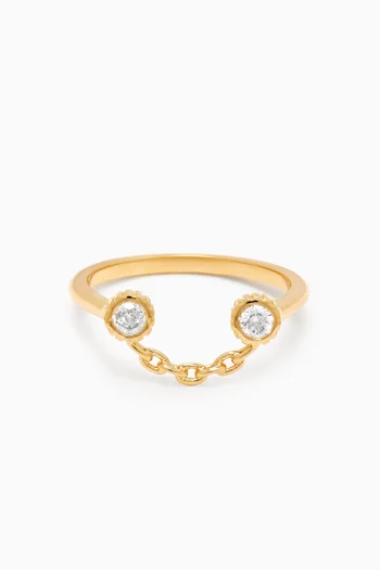 Smile Diamond Ring in 18kt Yellow Gold
