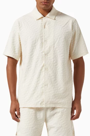 Wave Monogram Thompson Shirt in Towel Terry