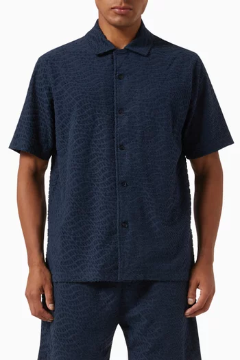 Wave Monogram Thompson Shirt in Towel Terry