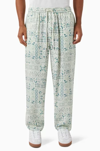 Printed Barrow Pants in Silk Lyocell