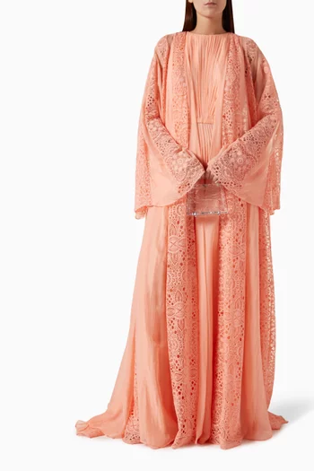 Long Cape in Lace & Chiffon