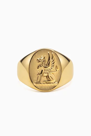 Lion Crest Ring in Stainless Steel