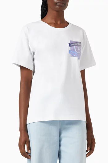 Sequin-embellished EA Logo T-shirt in Cotton-jersey