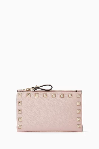 Valentino Garavani Rockstud Coin Purse in Vitello Calfskin Leather