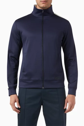 Zip Up Logo Sweatshirt in Cotton-blend