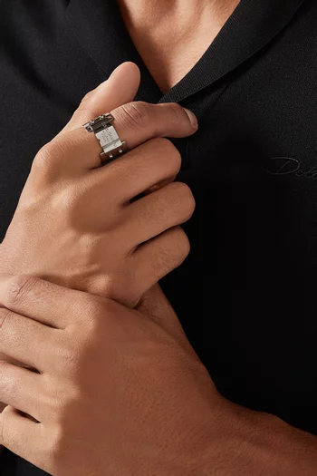 خاتم بحلية شعار الماركة معدن