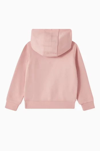 كنزة بغطاء رأس بتطريز شعار الماركة