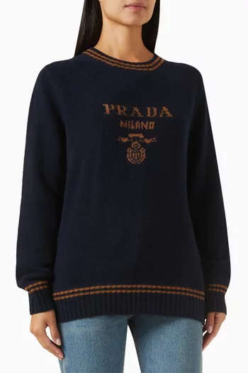 Logo Sweater in Cashmere & Wool