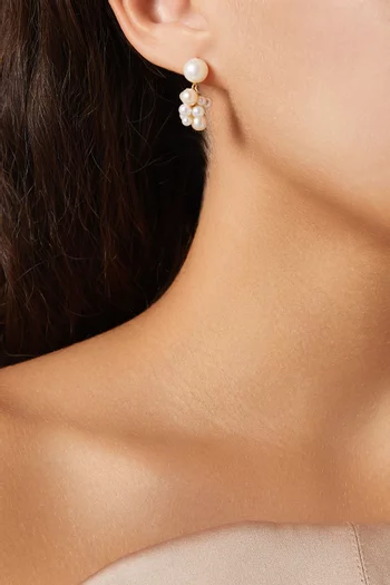 Pearl Cluster Earrings in 18kt Gold Vermeil
