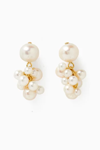 Pearl Cluster Earrings in 18kt Gold Vermeil