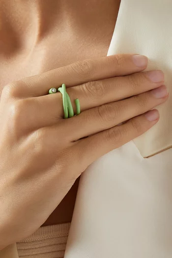 Coil Cubic Zirconia Ring in Resin