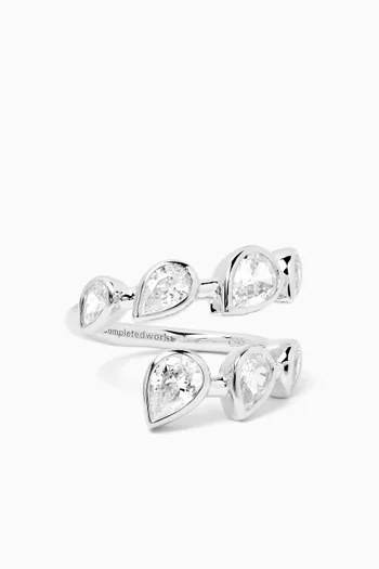 Cubic Zirconia Ring in Recycled Sterling Silver