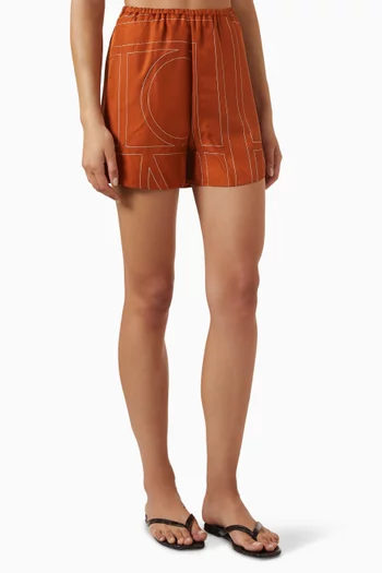 Monogram Pyjama Shorts in Silk