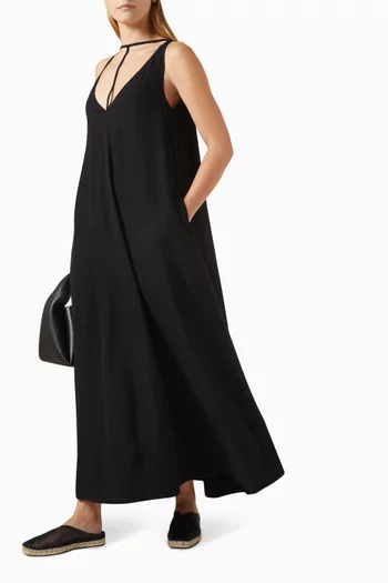 T-strap Maxi Dress in Satin