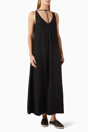 T-strap Maxi Dress in Satin