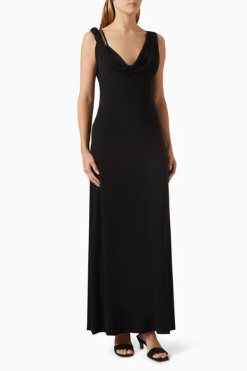 Twist-drape Maxi Dress in Viscose Blend