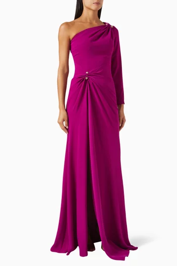 One-shoulder Gathered Gown