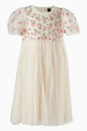 Shimmer Ditsy Sequin-embellished Bodice Dress
