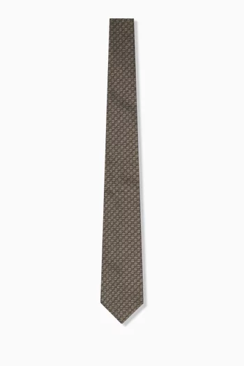ربطة عنق بشعار حرفي GG متداخلين حرير جاكار