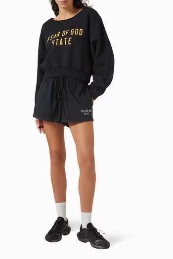 Logo Running Shorts in Cotton-jersey