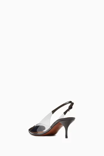 55 Slingback Mules in Patent Leather