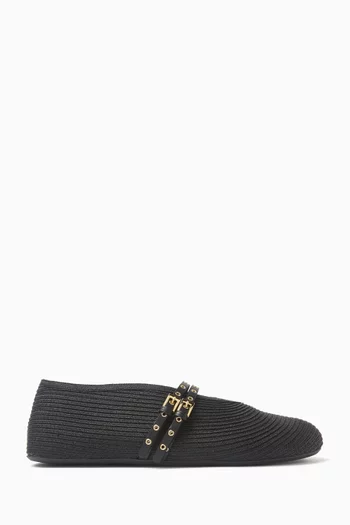 Ballet Flats in Raffia