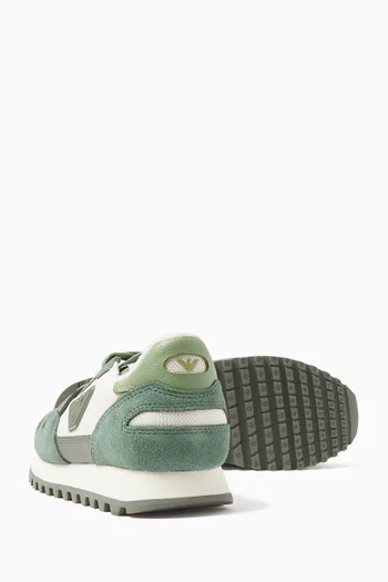 Eagle Logo Sneakers in Mesh & Suede