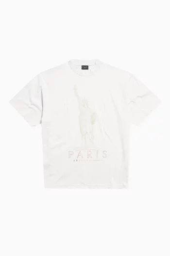 Unisex Paris Liberty Medium Fit T-shirt in Cotton