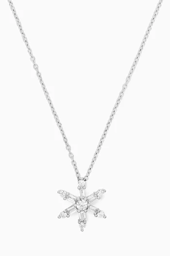 Baguette Snowflake Necklace in Sterling Silver