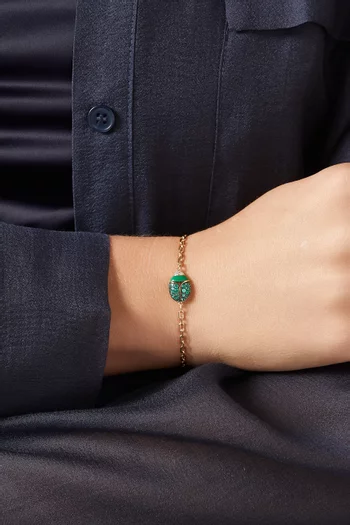 Scarab Diamond & Emerald Bracelet in 18kt Yellow Gold