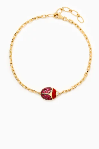 Scarab Diamond & Ruby Bracelet 18kt Yellow Gold