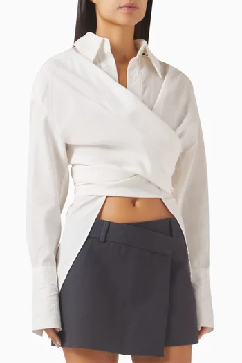 Sabinas Wrap Top in Linen Blend