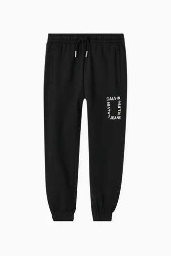 Logo Print Joggers in Cotton