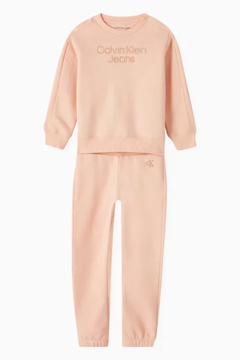 Logo Embroidered Tracksuit Set in Cotton-blend