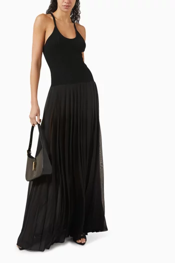 Haro Maxi Dress in Plissé & Rayon