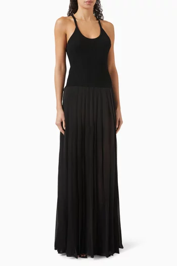 Haro Maxi Dress in Plissé & Rayon