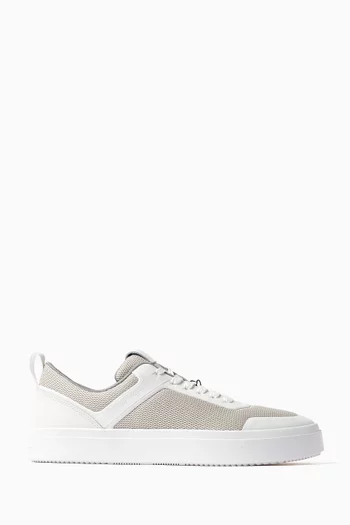 Low Top Sneakers in Mesh & Leather