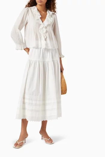 بلوزة هاردي بكشكش قطن عضوي