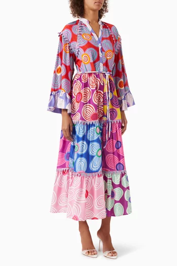 Maryan Kimono-style Midi Dress in Viscose Blend