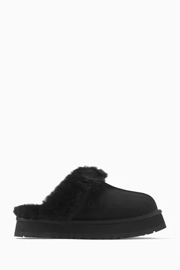 Buy UGG Black Disquette Fur Flatform Slippers for Women Online Ounass Kuwait