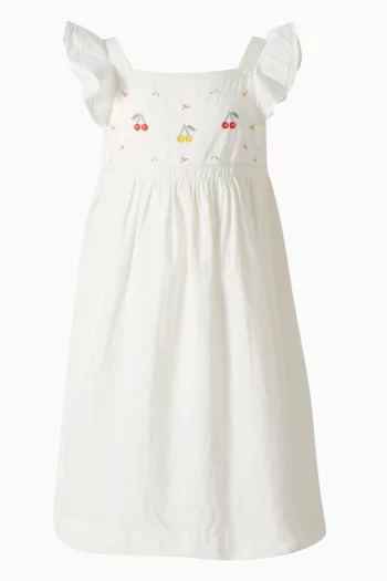 Galia Cherry Print Dress in Organic Cotton