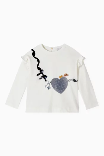 Crossbody Heart T-shirt in Cotton
