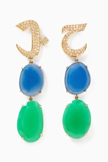 Oula "Haa & B" Diamond & Precious Stone Earrings in 18kt Gold