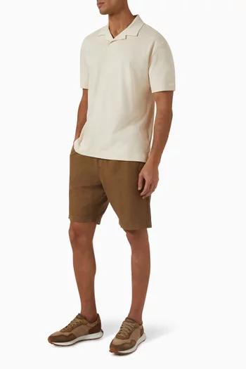 Drawstring Shorts in Cotton-linen Blend