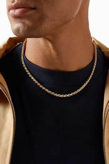 قلادة بسلسلة بشكل حبل فضة إسترلينية مطلية بالذهب