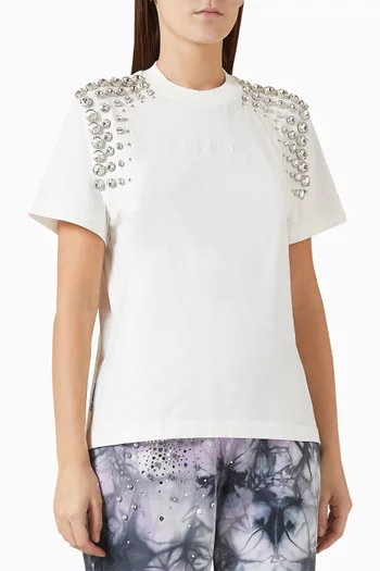 Crystal-embellished T-shirt in Cotton Jersey