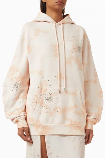 Embellished Tie-dye Hoodie in Cotton Jersey